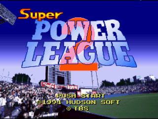 Super Power League 2 title screen for Super Famicom